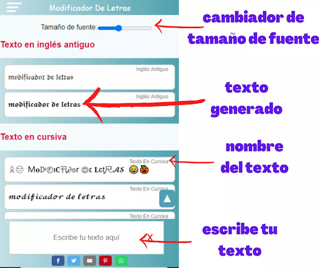 modificador de letras