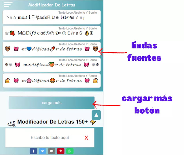modificador de letras